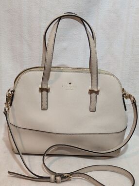 kate spade Cream Dome Satchel with Gold Hardware